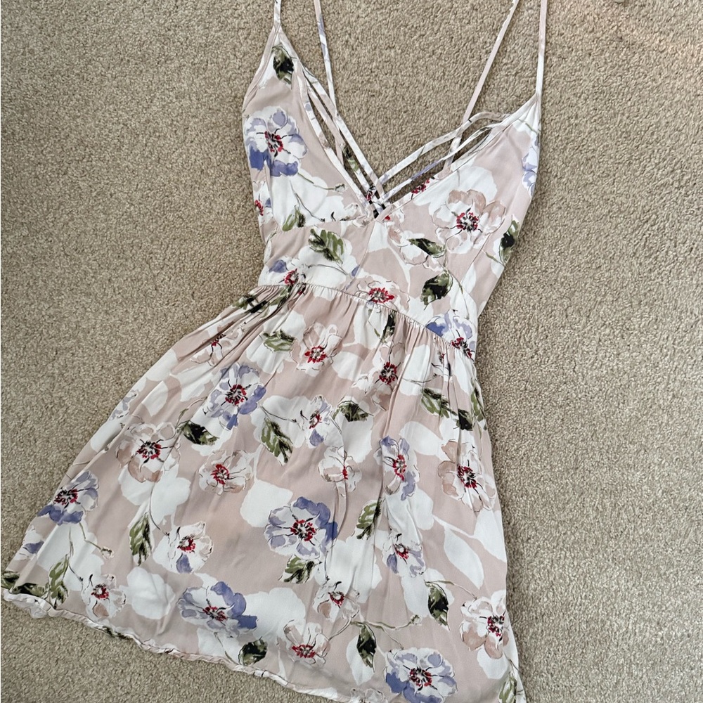 O'Neill Floral Mini Dress with Spaghetti Straps